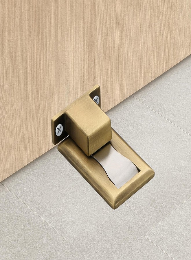 FITTINGO Premium Concealed Magnetic Door Stopper/Stainless Steel Stopper Magnetic/Stylish Floor Mount Door Stopper for Home/Office and Hotels (Pack of 1, Antique Matt Finish) - Image 1